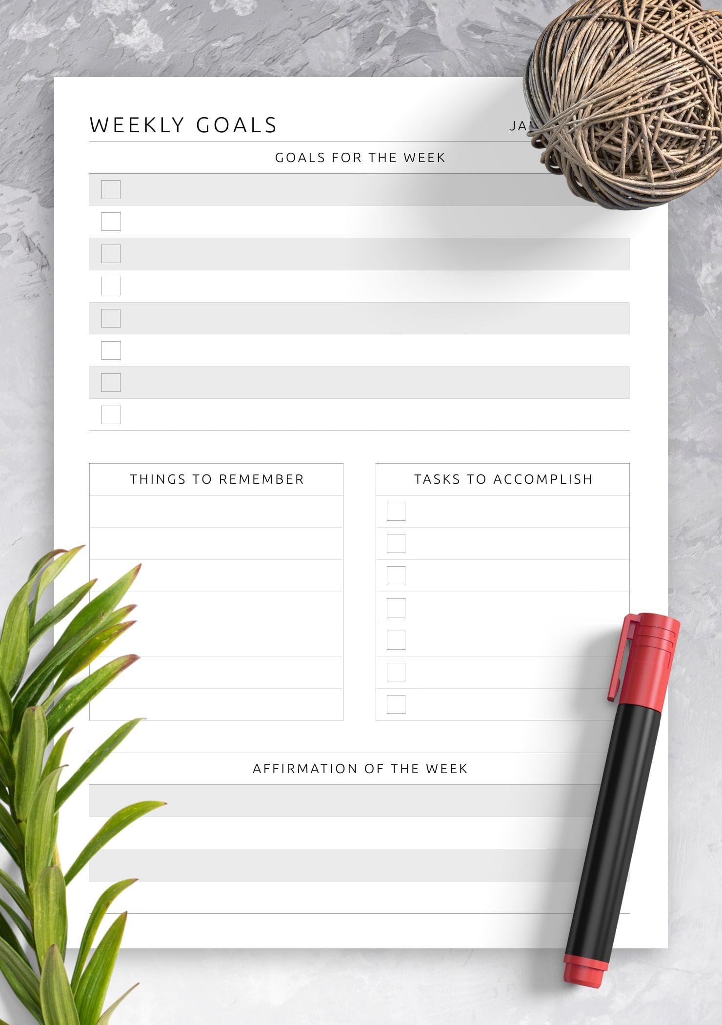 Weekly Review Template