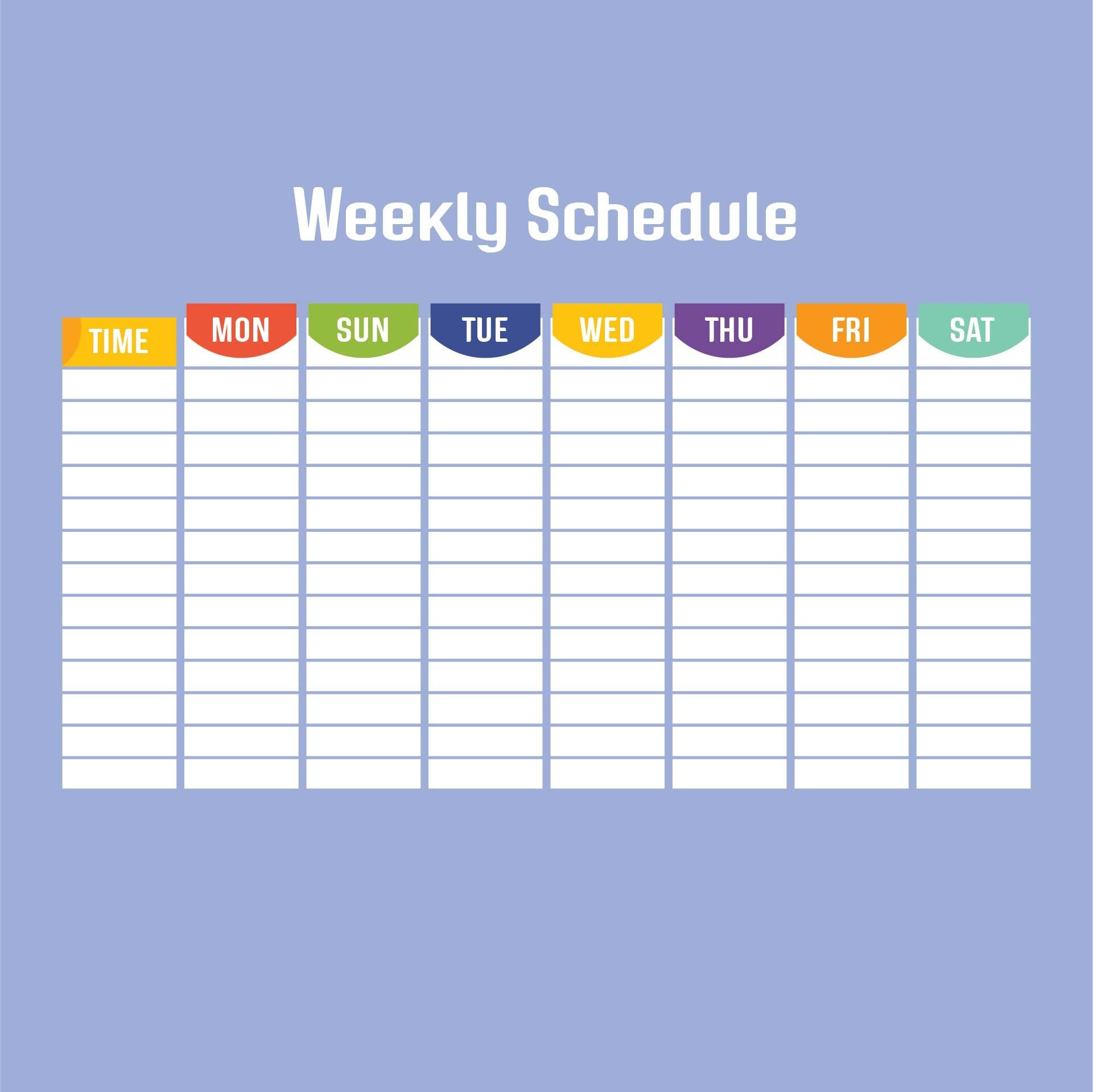 Weekly Schedule Template