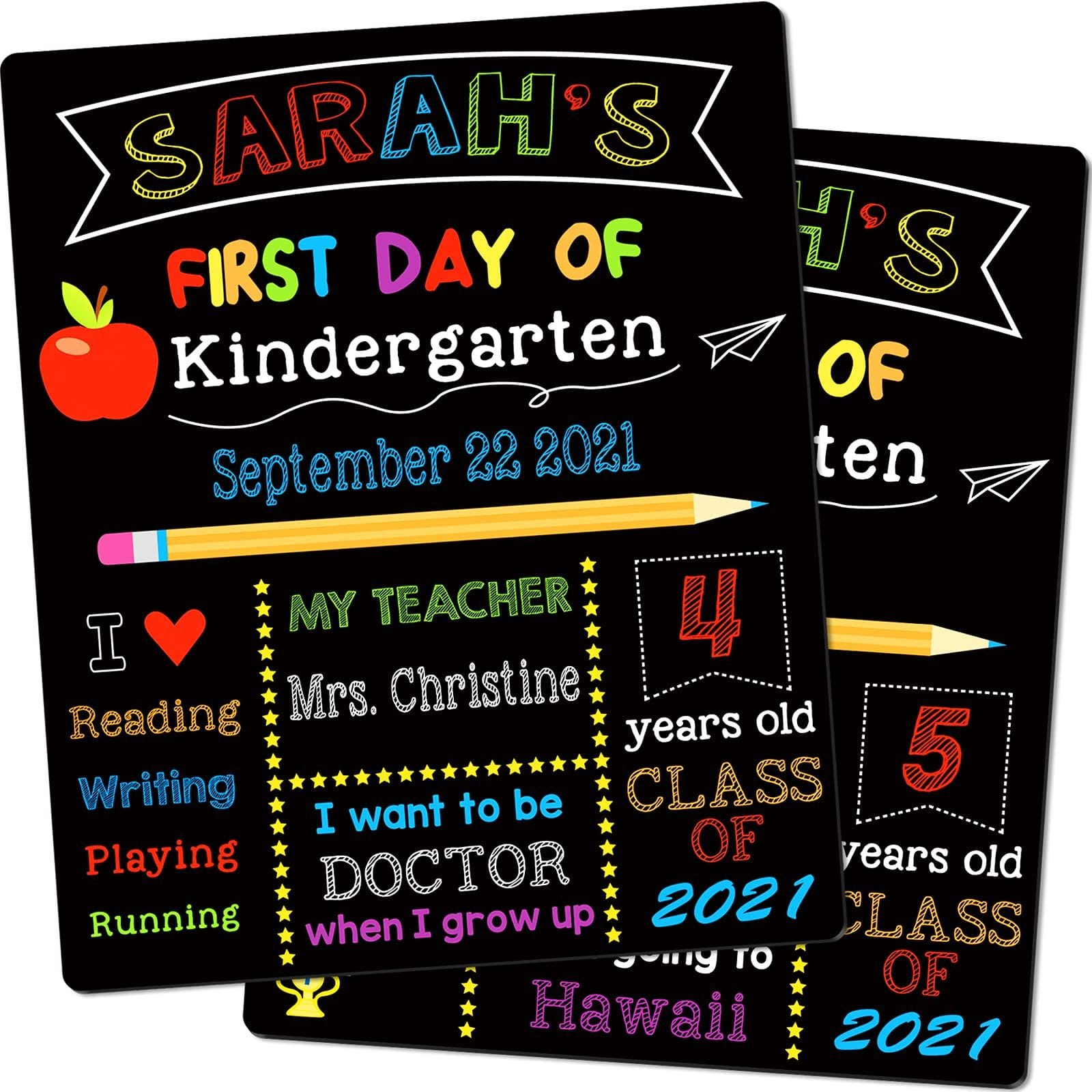 Wooden First Day of School Sign