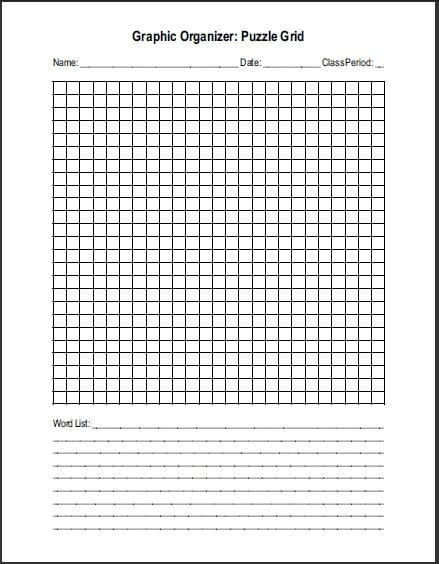 Word Search Grid Template