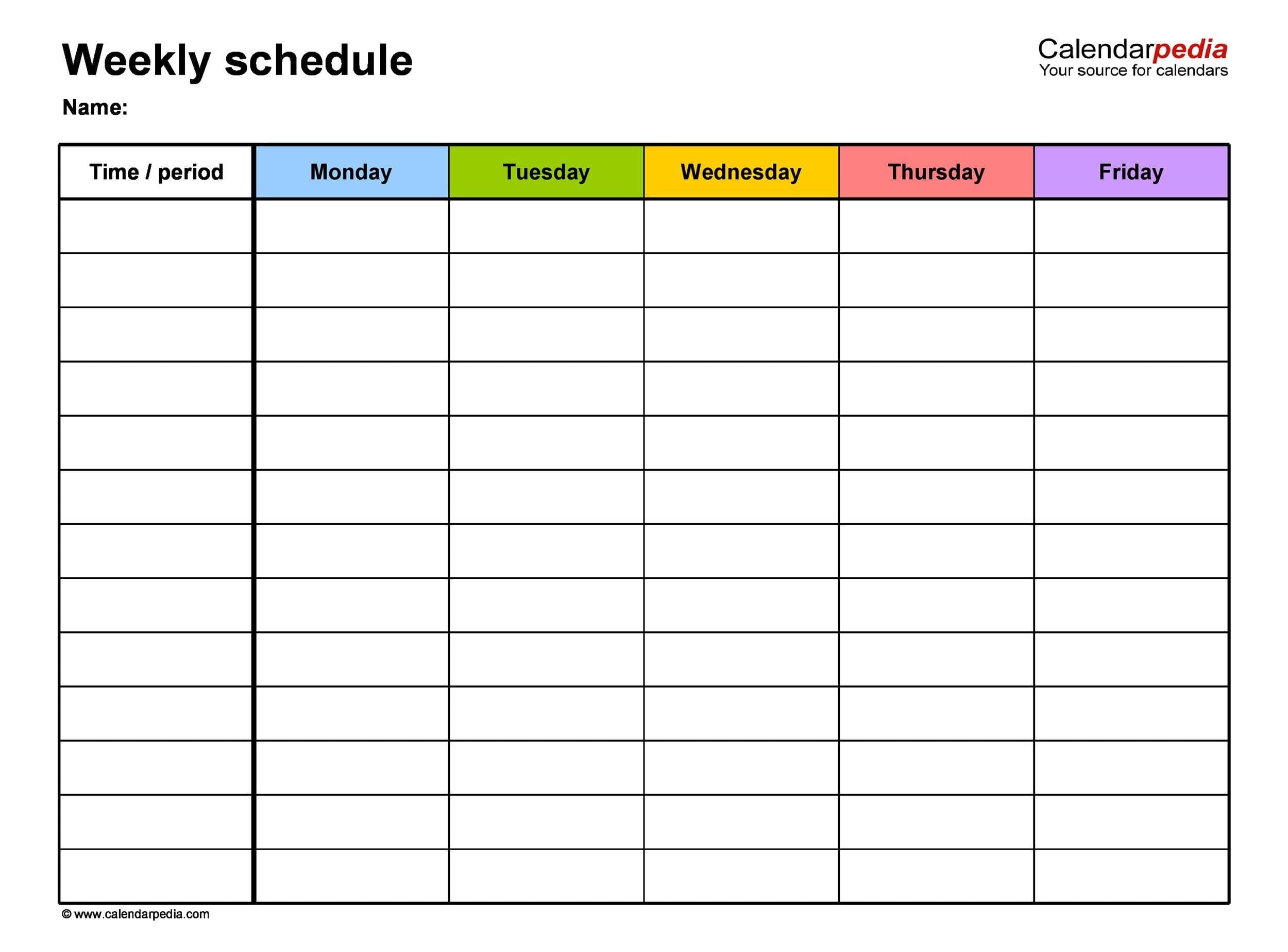 Work Schedule Template